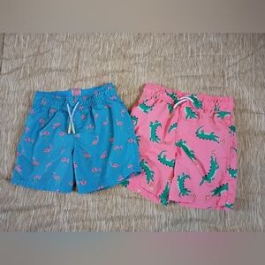 Cat & Jack Bundle Of 2 Boys Swim Trunks Size 4T And 4/5